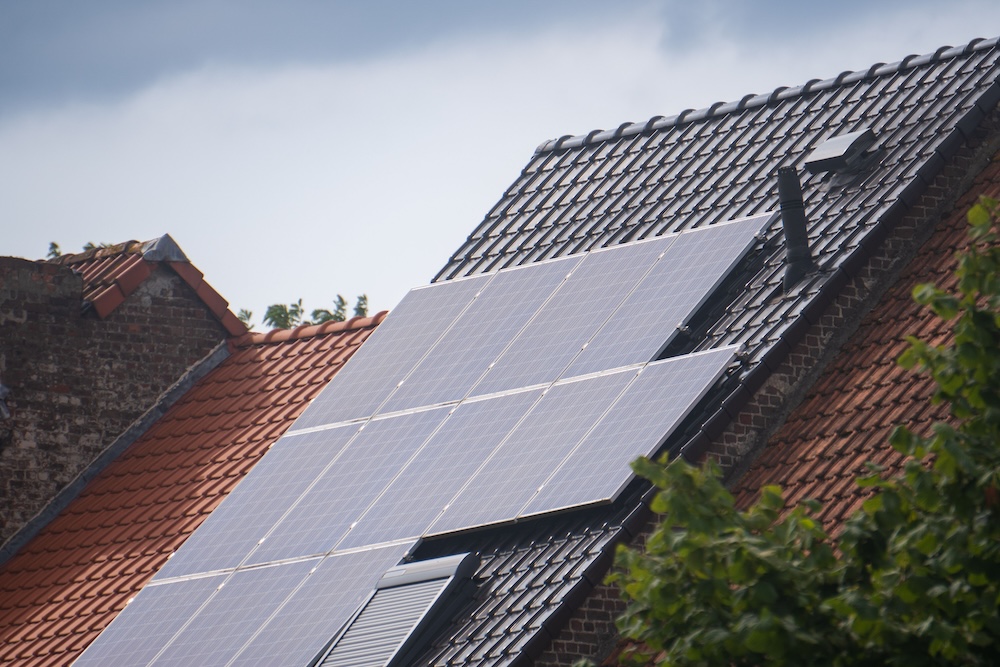roof with solar panels